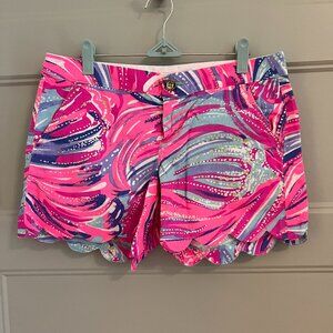 Lilly Pulitzer Buttercup shorts size 4 purple blue and bright pink print